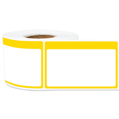 3.5 x 2.25in Yellow Border Write-In Label (Roll)