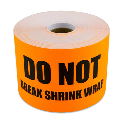 5 x 3in Sticker: Do Not Break Shrink Wrap Label