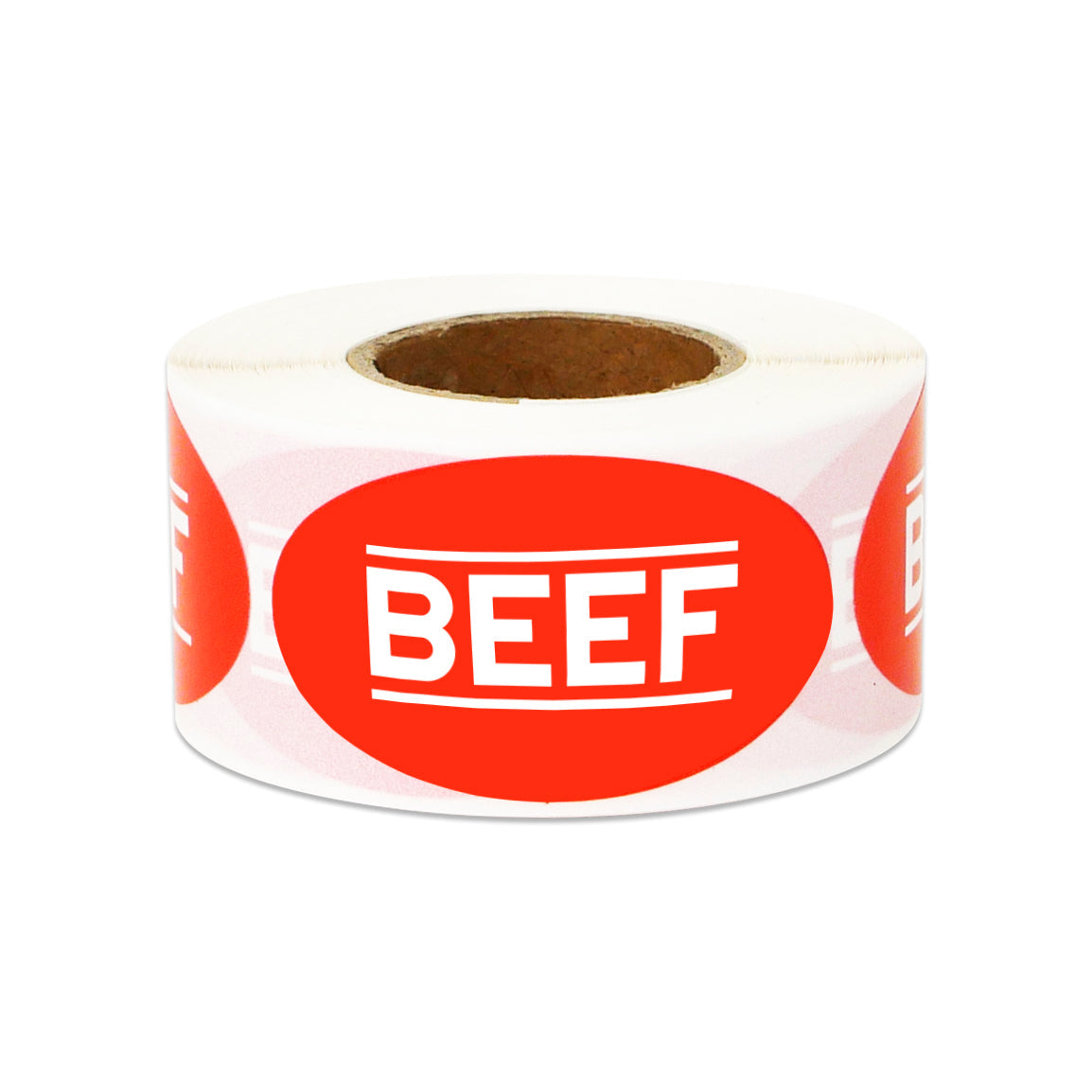 1.75 x 1 inch Beef Food Label Roll (Red)