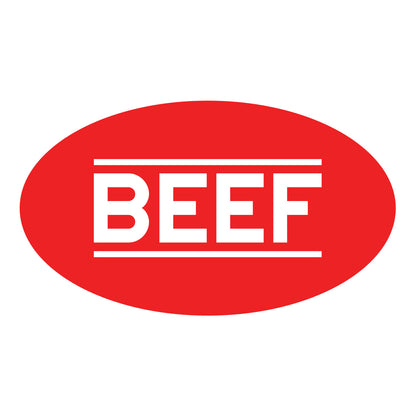 1.75 x 1 inch Beef Food Label Roll (Red)