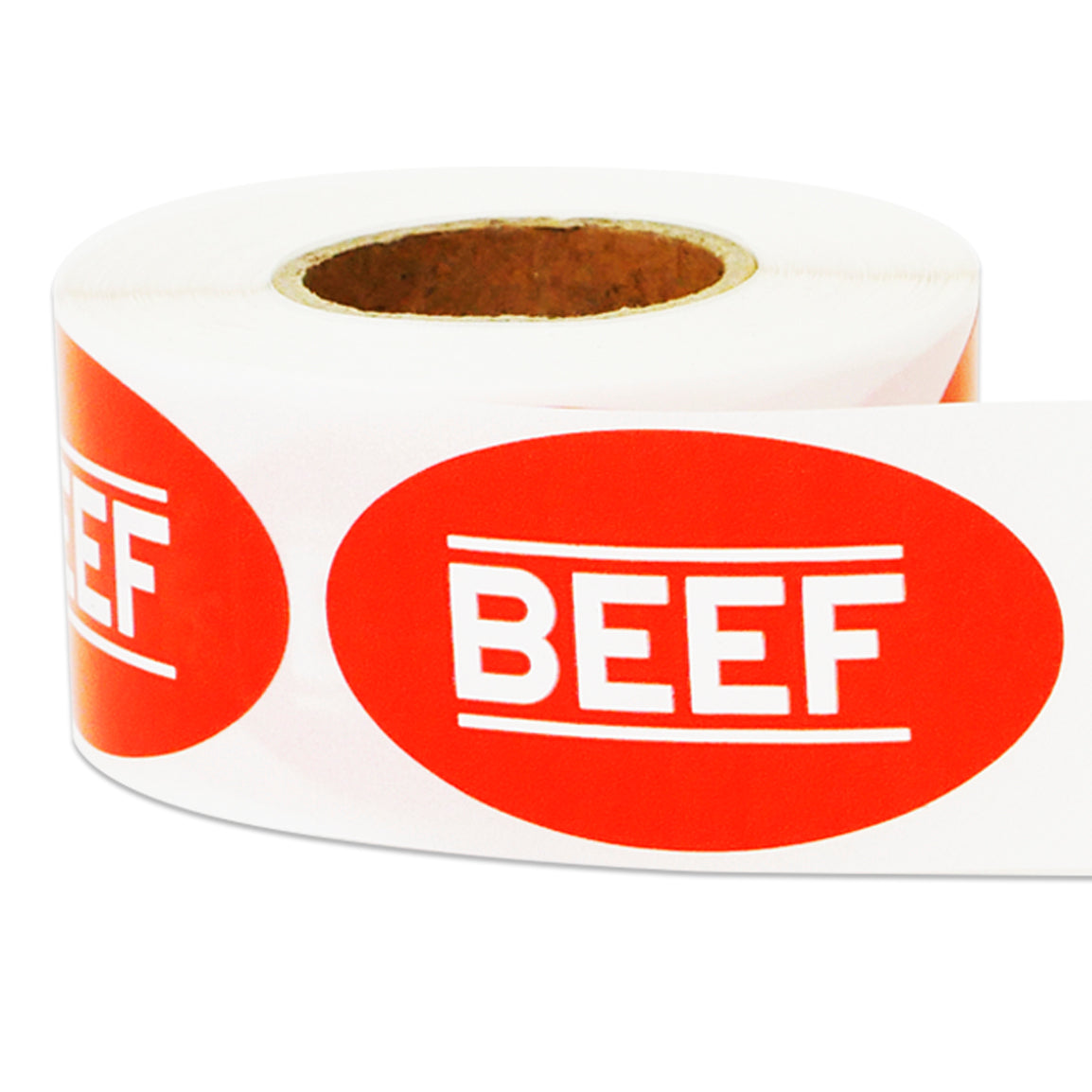 1.75 x 1 inch Beef Food Label Roll (Red)