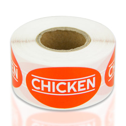 1.75 x 1 inch Chicken Food Label Roll (Red)