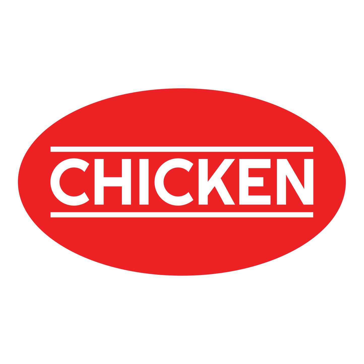 1.75 x 1 inch Chicken Food Label Roll (Red)