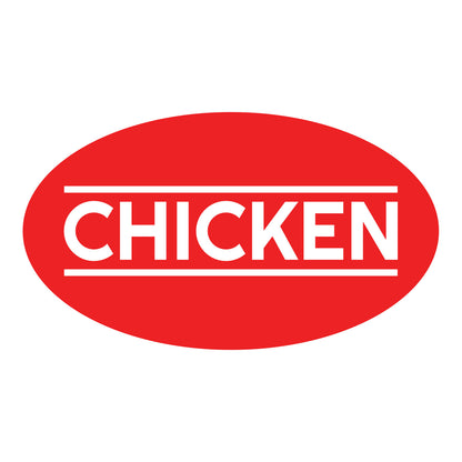 1.75 x 1 inch Chicken Food Label Roll (Red)