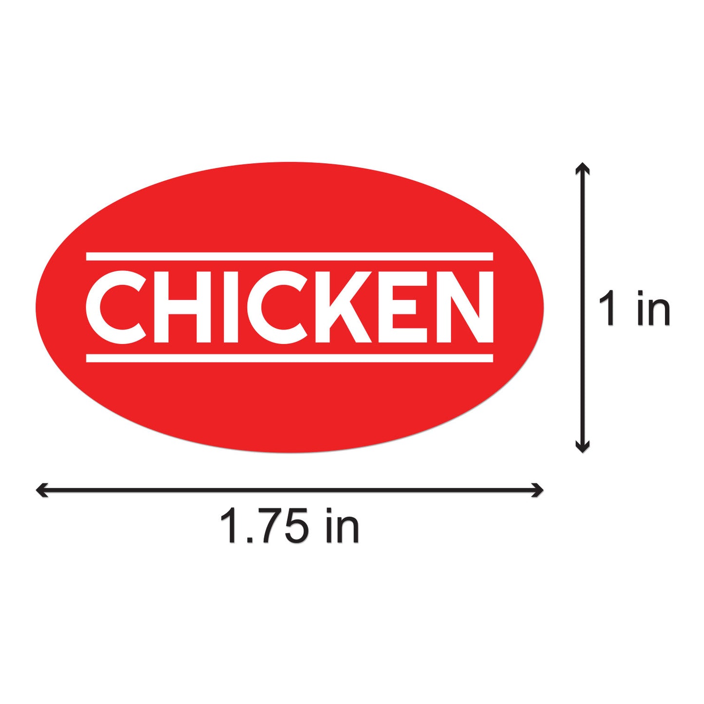 1.75 x 1 inch Chicken Food Label Roll (Red)