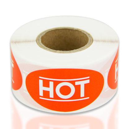 1.75 x 1 inch Hot Food Label Roll (Red)