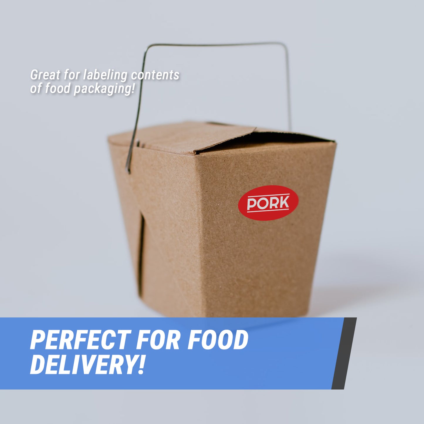 1.75 x 1 inch Pork Food Label Roll (Red)