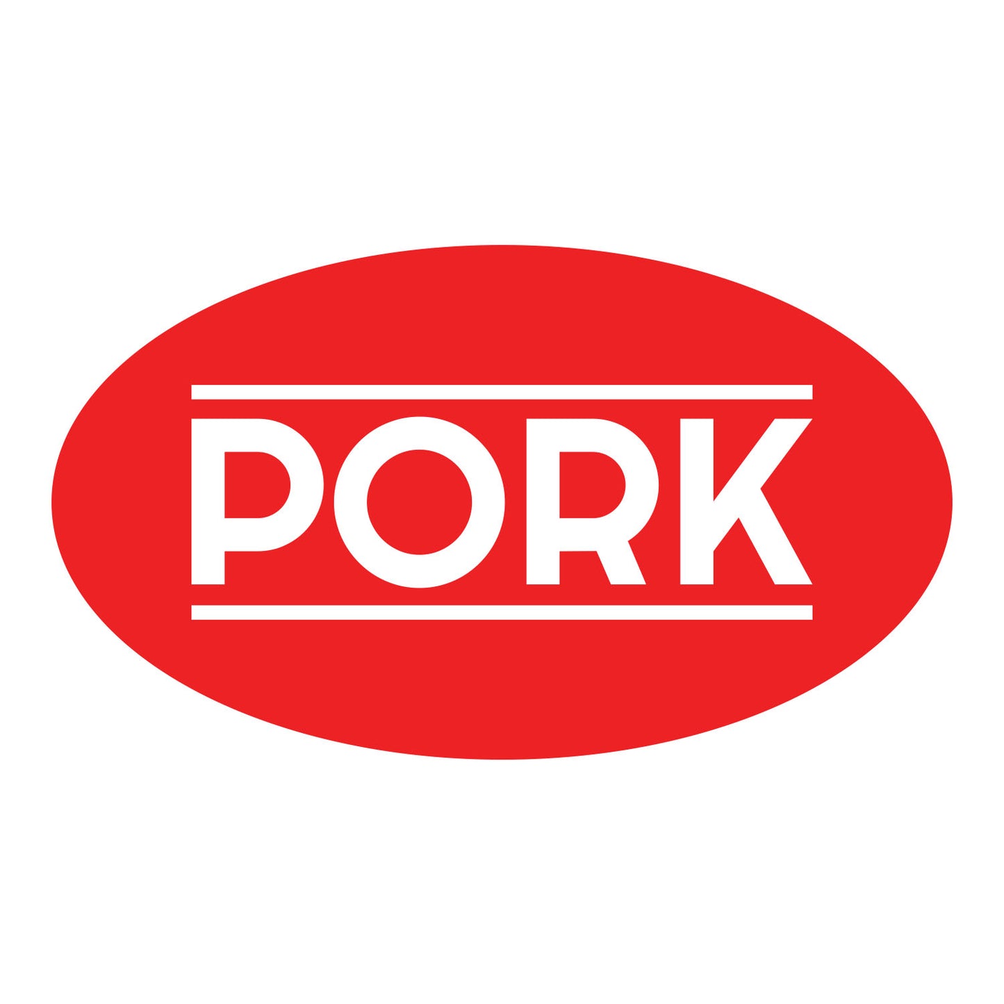 1.75 x 1 inch Pork Food Label Roll (Red)