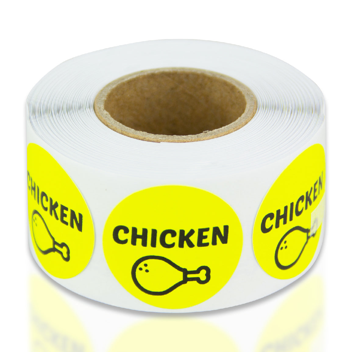 1 inch Chicken Food Label Roll (Yellow)