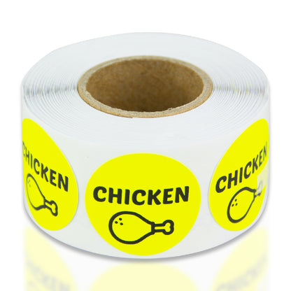 1 inch Chicken Food Label Roll (Yellow)