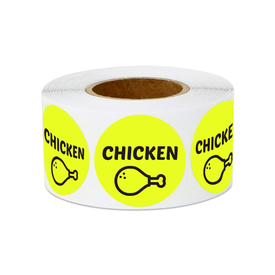 1 inch Chicken Food Label Roll (Yellow)