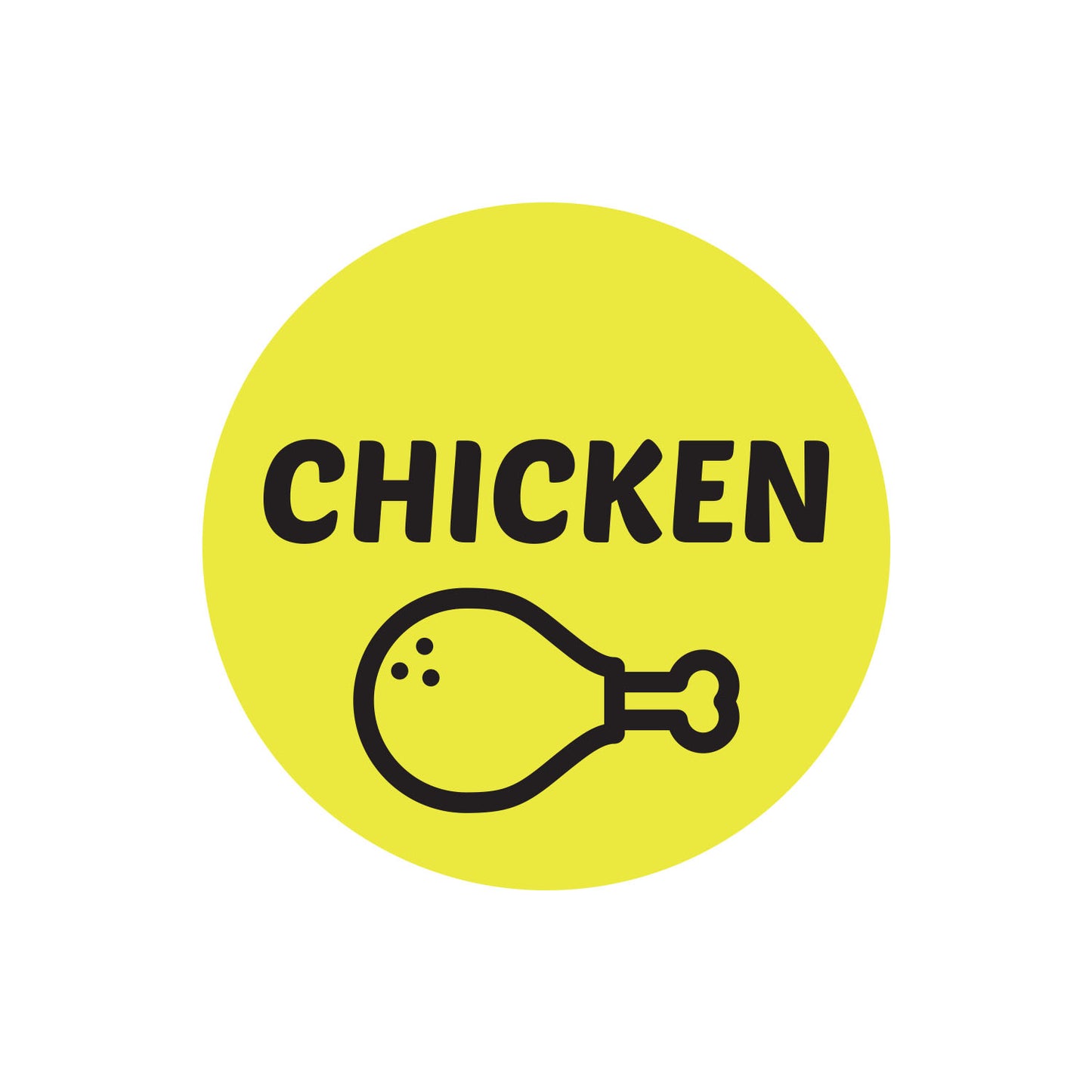 1 inch Chicken Food Label Roll (Yellow)
