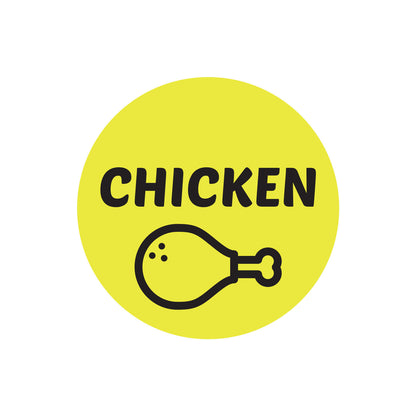 1 inch Chicken Food Label Roll (Yellow)