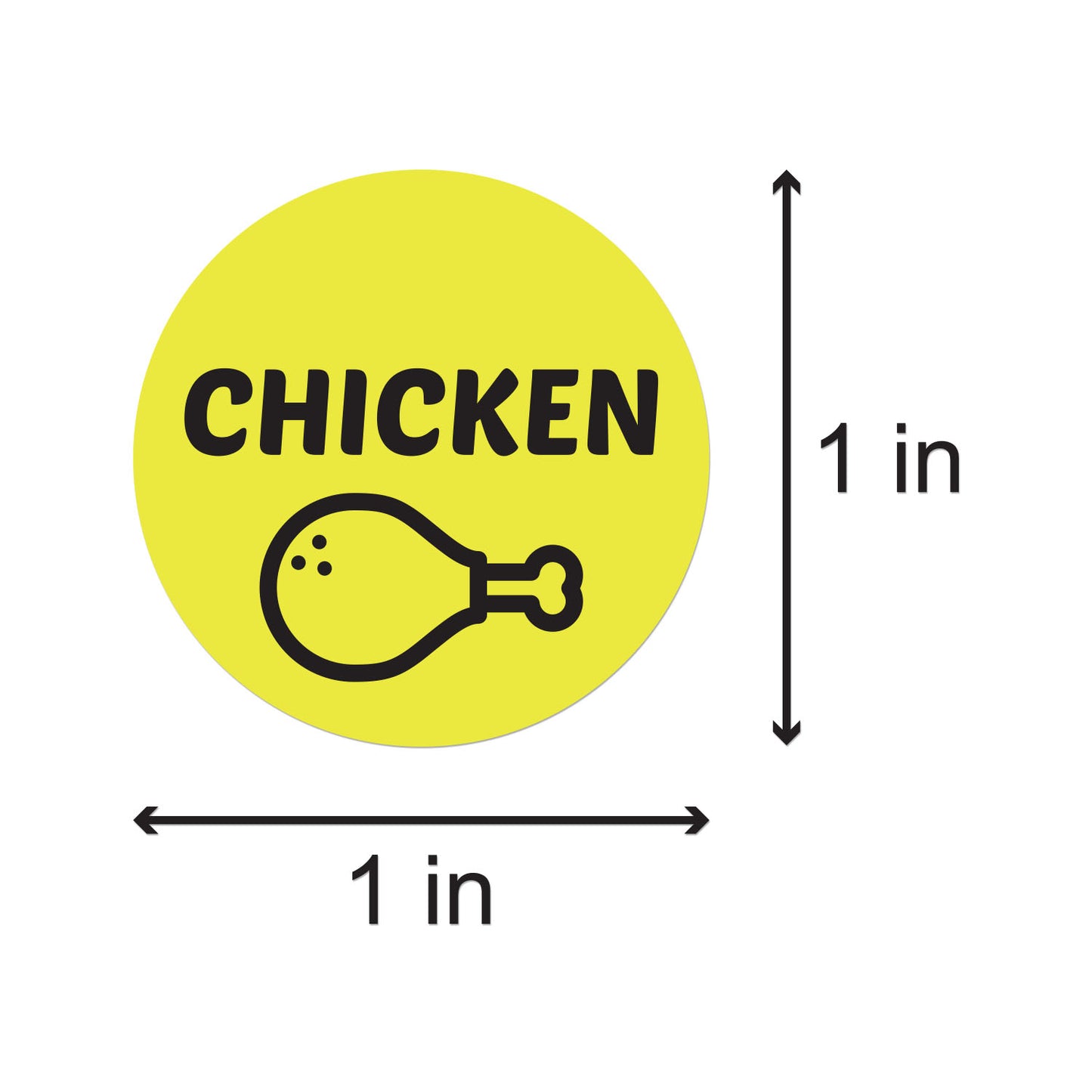 1 inch Chicken Food Label Roll (Yellow)