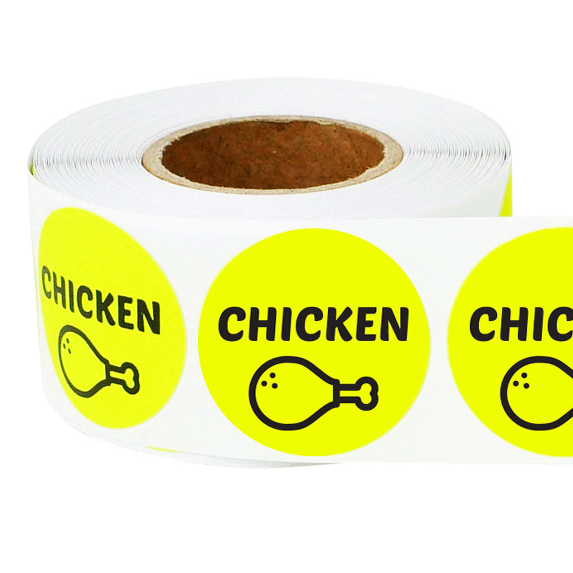 1 inch Chicken Food Label Roll (Yellow)