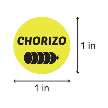 1 inch Chorizo Food Label Roll (Yellow)