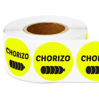 1 inch Chorizo Food Label Roll (Yellow)