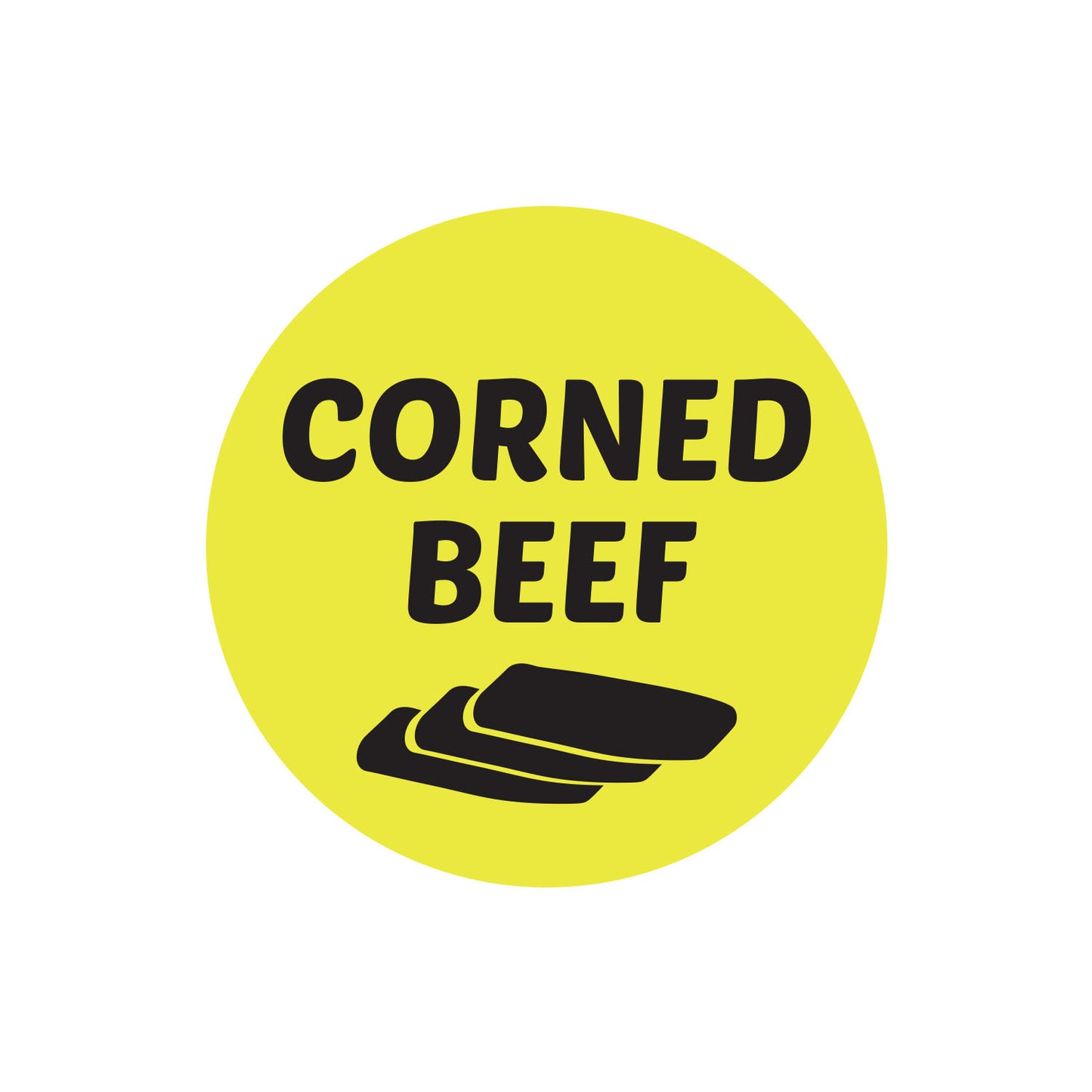 1 inch Corned Beef Food Label Roll (Yellow)