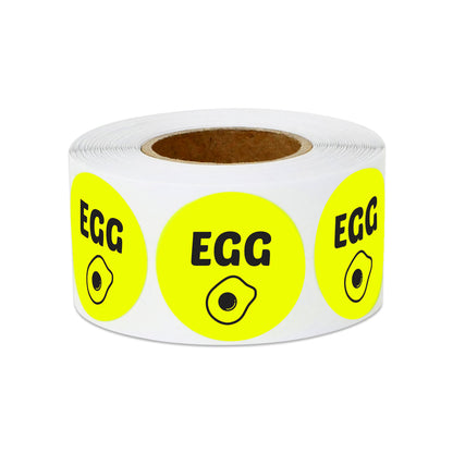 1 inch Egg Food Label Roll (Yellow)