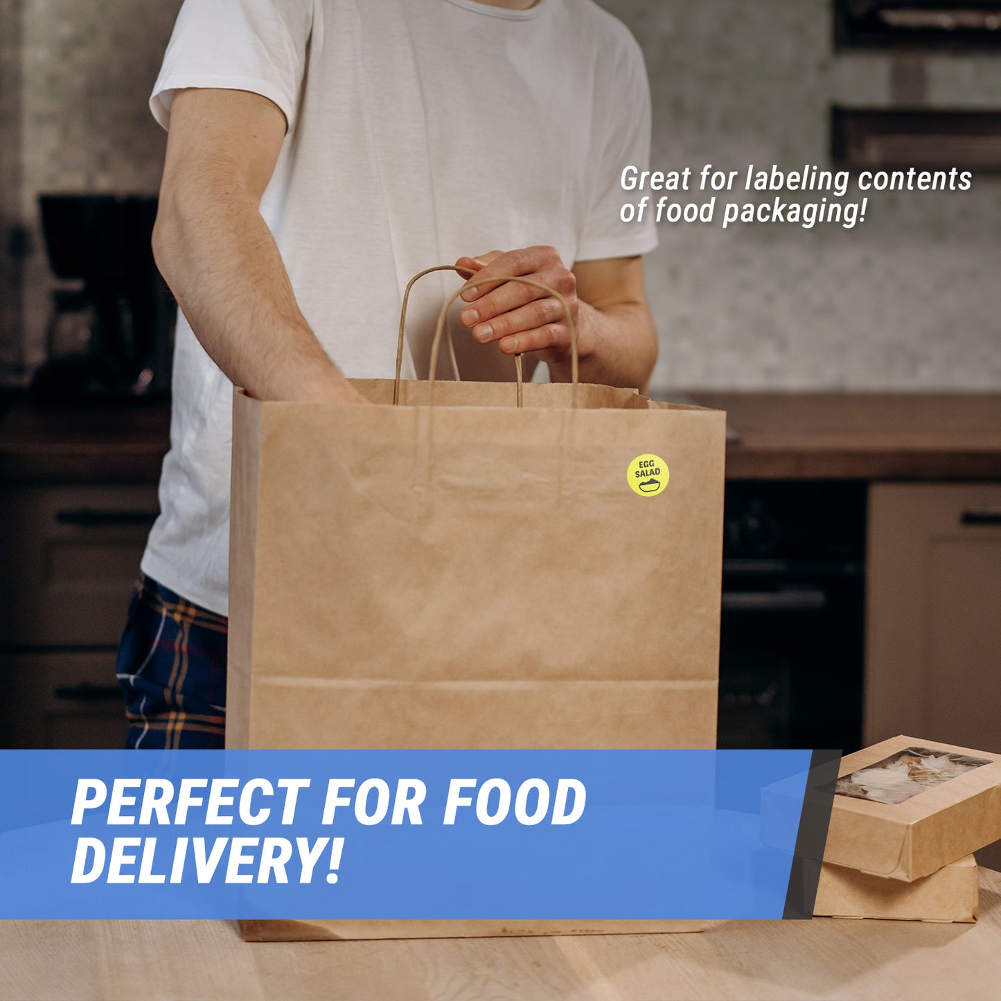 1in Sticker: Egg Salad Food Label Roll