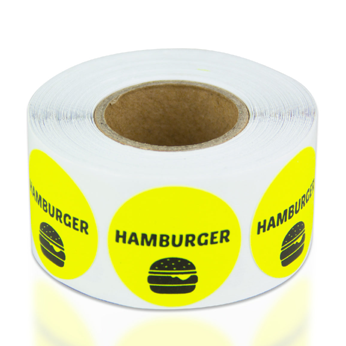 1 inch Hamburger Food Label Roll (Yellow)