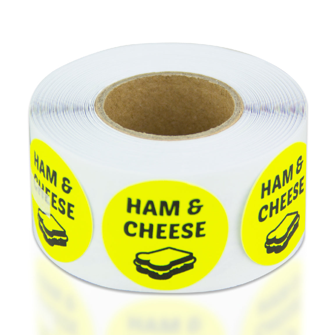 1 inch Ham and Cheese Food Label Roll (Yellow)