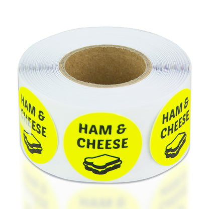 1 inch Ham and Cheese Food Label Roll (Yellow)