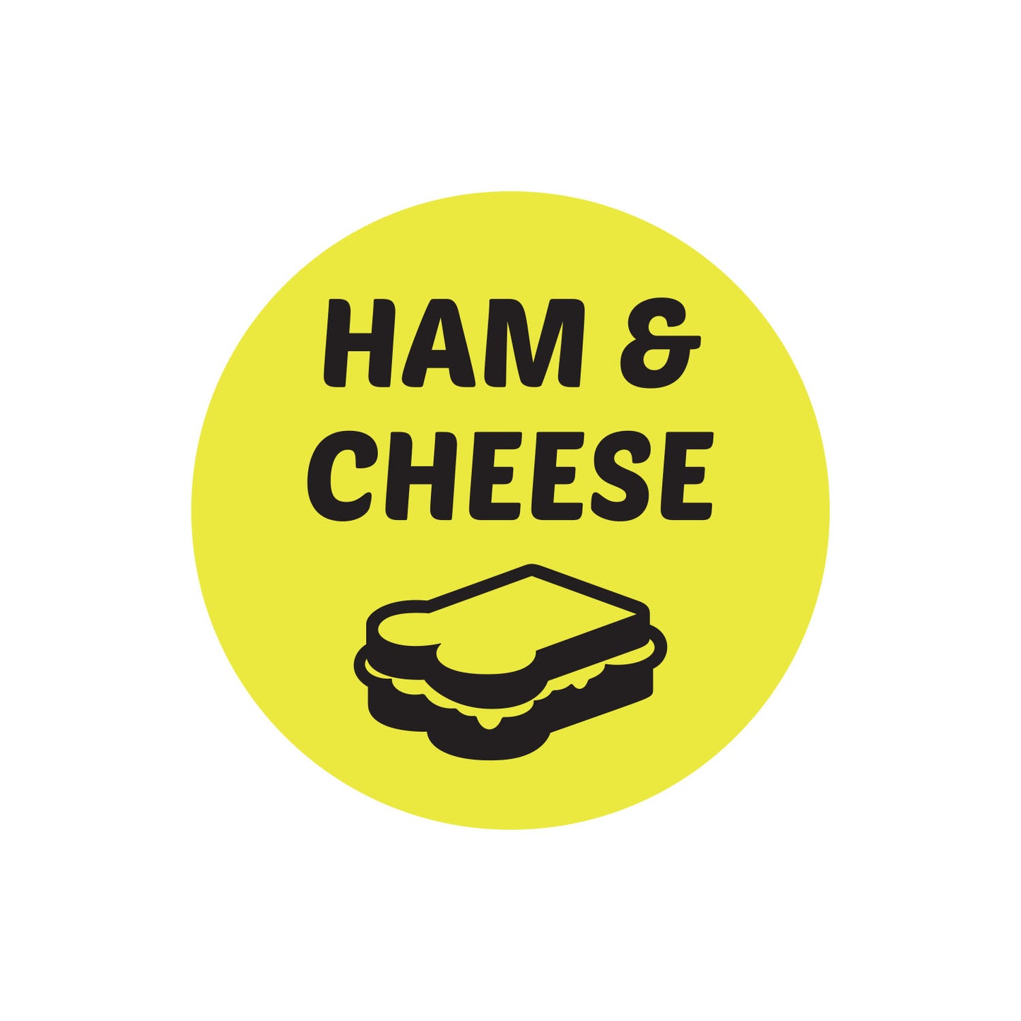 1 inch Ham and Cheese Food Label Roll (Yellow)