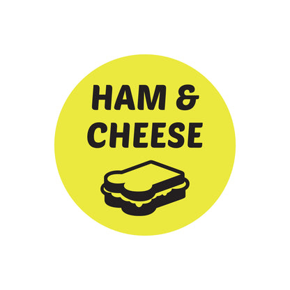 1 inch Ham and Cheese Food Label Roll (Yellow)