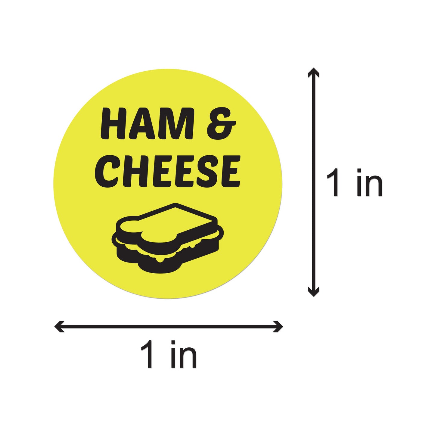 1 inch Ham and Cheese Food Label Roll (Yellow)