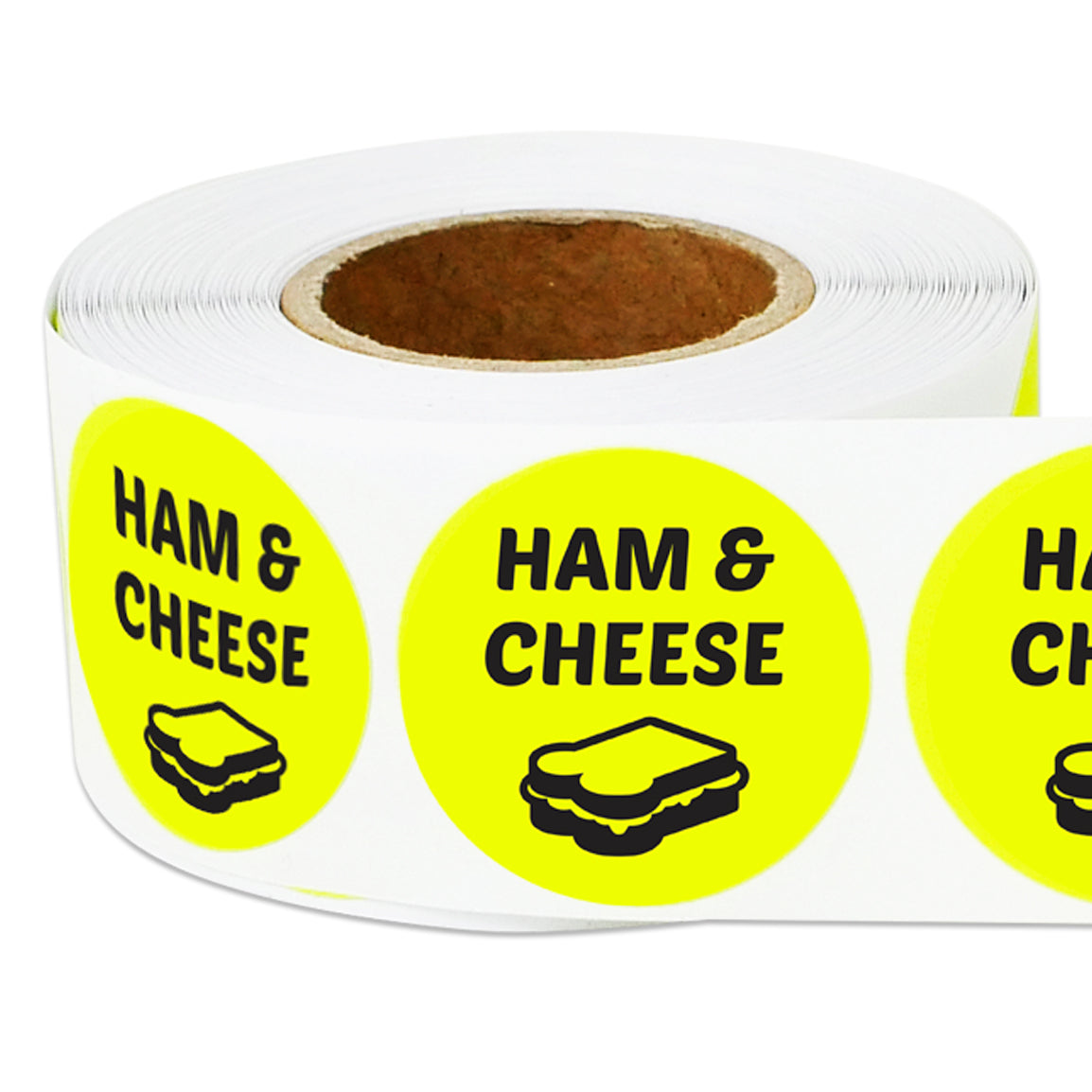 1 inch Ham and Cheese Food Label Roll (Yellow)