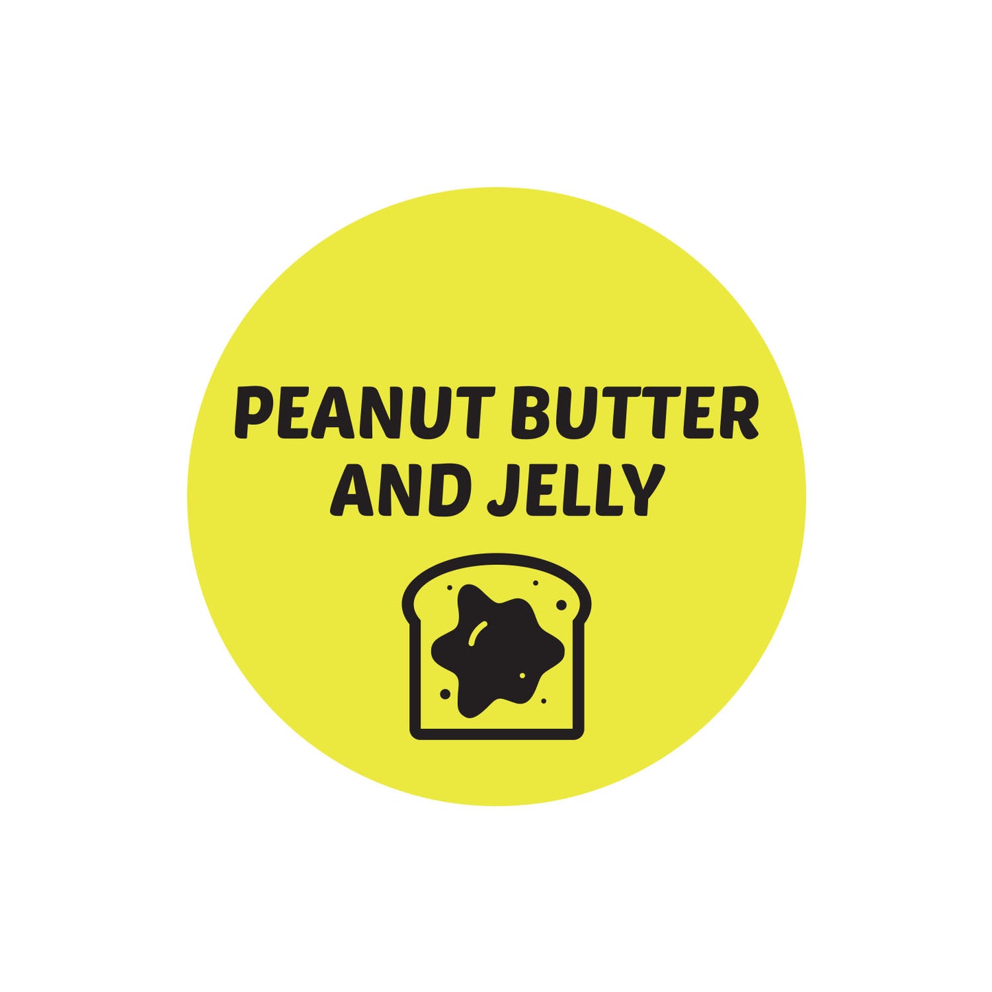 1in Sticker: Peanut Butter and Jelly Food Label Roll