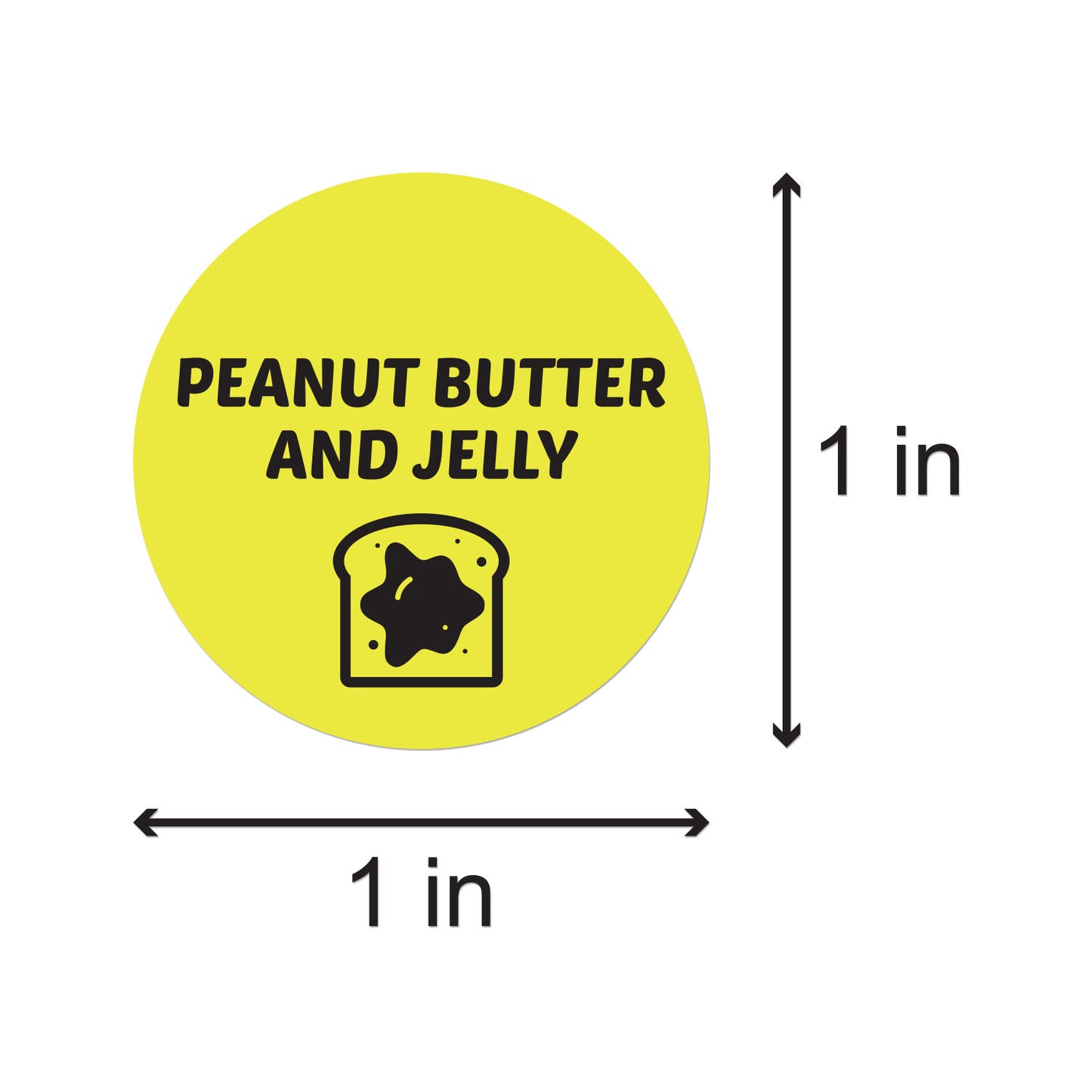 1in Sticker: Peanut Butter and Jelly Food Label Roll