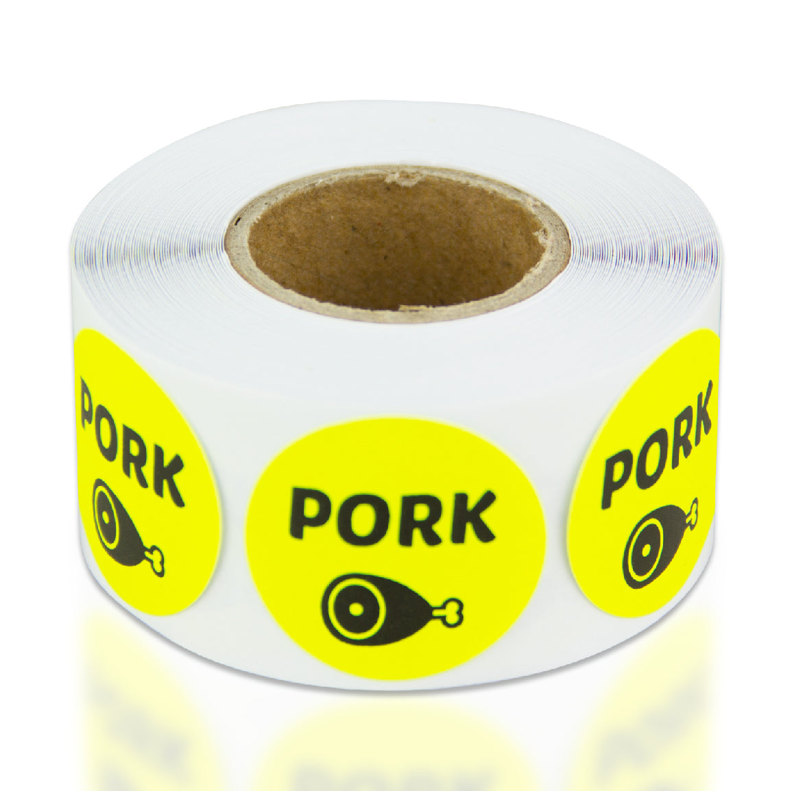 1 inch Pork Food Label Roll (Yellow)
