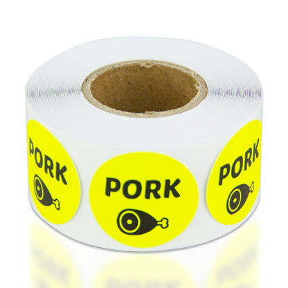 1 inch Pork Food Label Roll (Yellow)