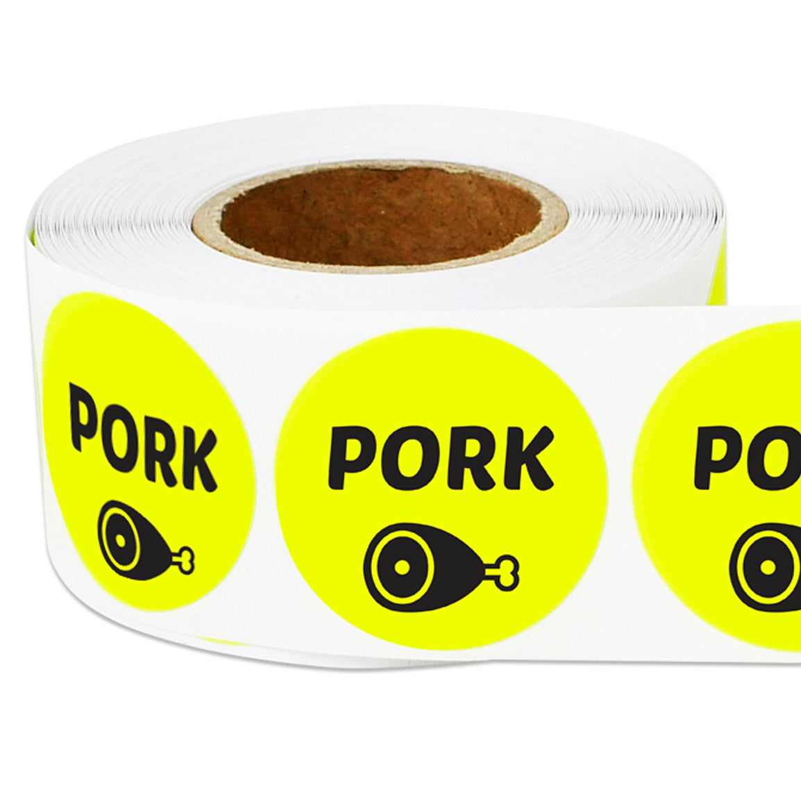 1 inch Pork Food Label Roll (Yellow)