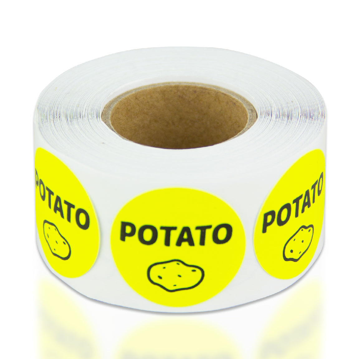1in Sticker: Potato Food Label Roll (Yellow)