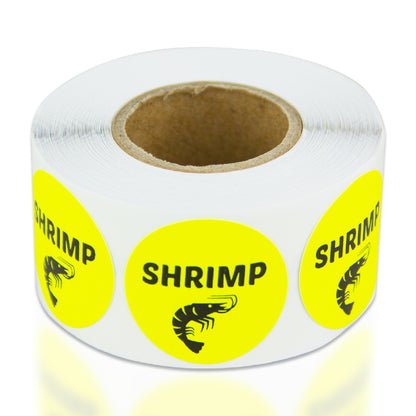 1 inch Shrimp Food Label Roll (Yellow)