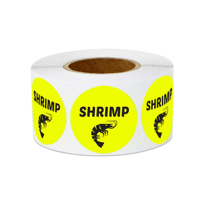 1 inch Shrimp Food Label Roll (Yellow)