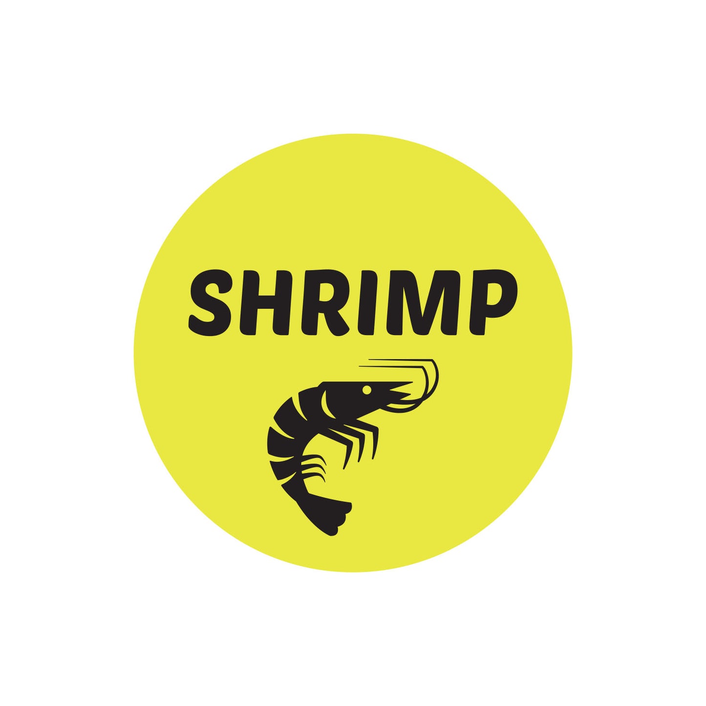 1 inch Shrimp Food Label Roll (Yellow)