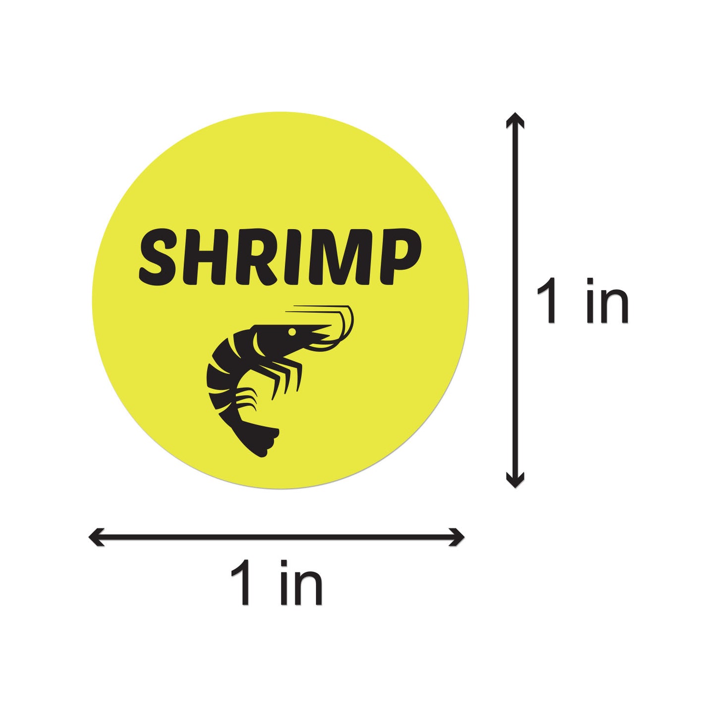 1 inch Shrimp Food Label Roll (Yellow)