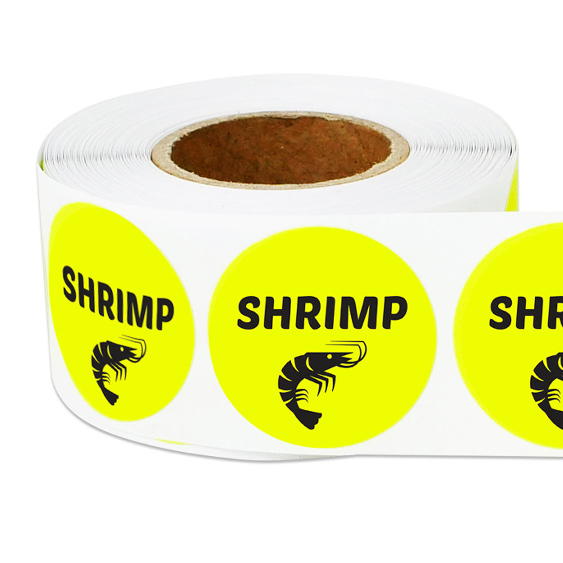 1 inch Shrimp Food Label Roll (Yellow)