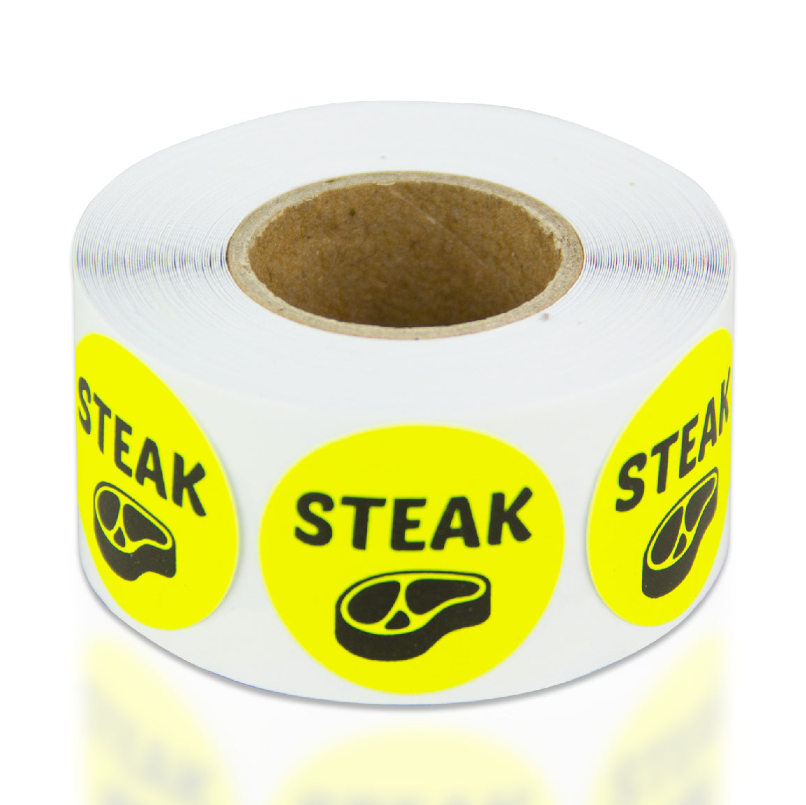 1 inch Steak Food Label Roll (Yellow)