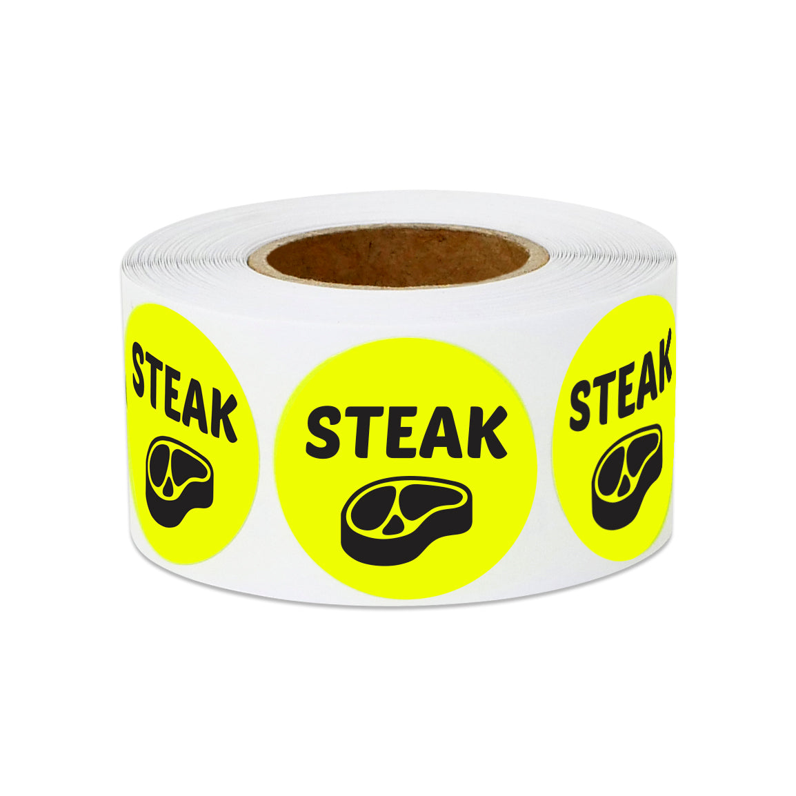 1 inch Steak Food Label Roll (Yellow)