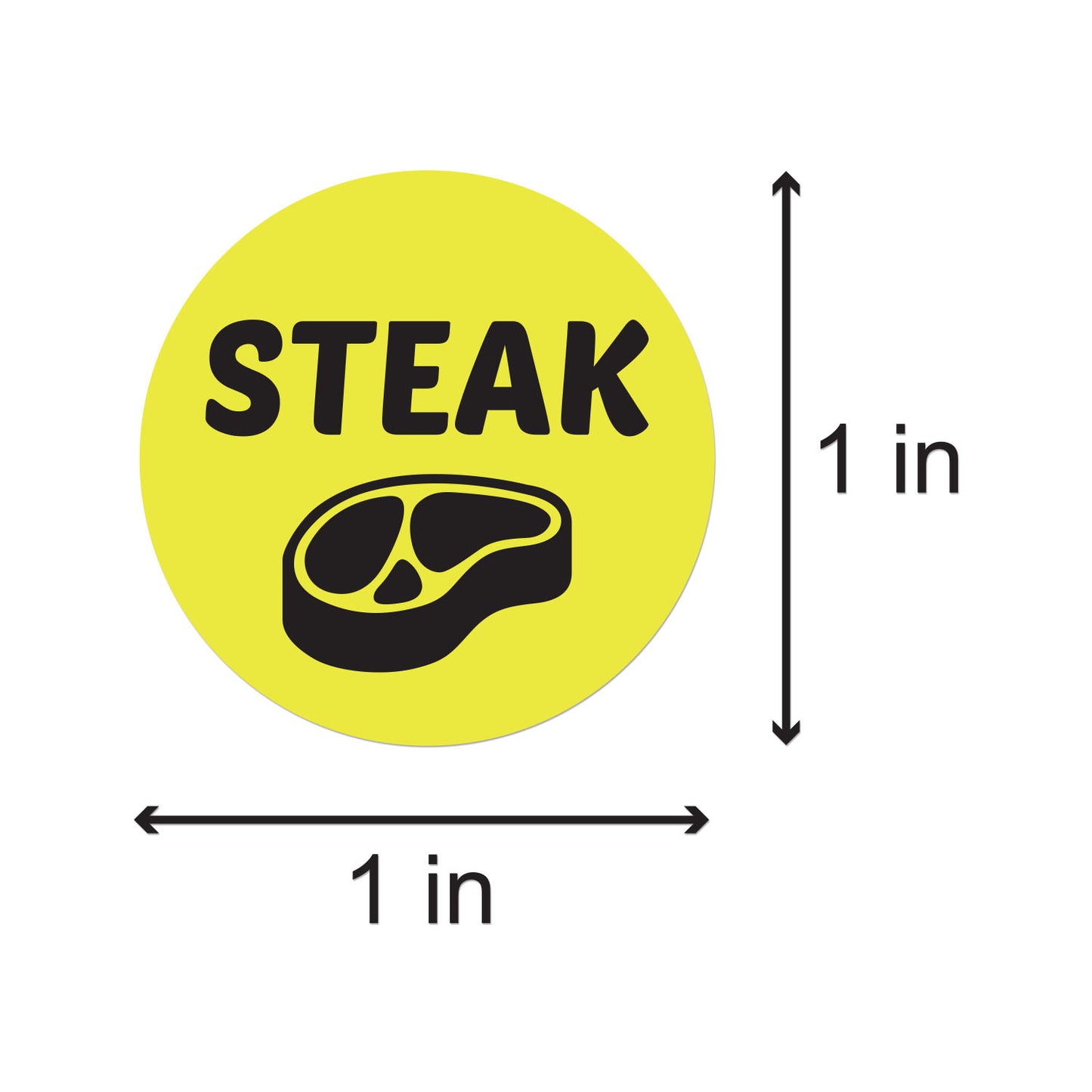 1 inch Steak Food Label Roll (Yellow)