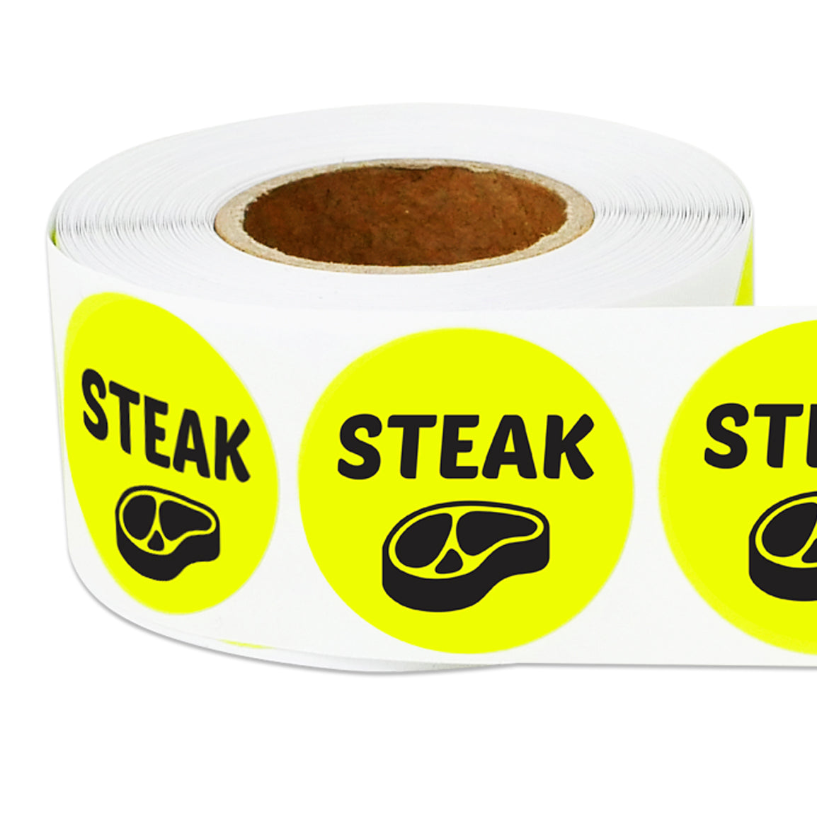 1 inch Steak Food Label Roll (Yellow)