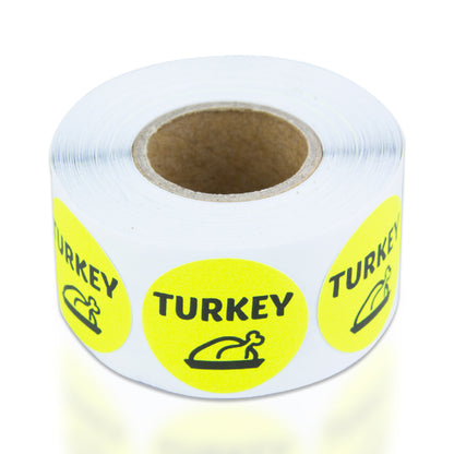 1 inch Turkey Food Label Roll (Yellow)
