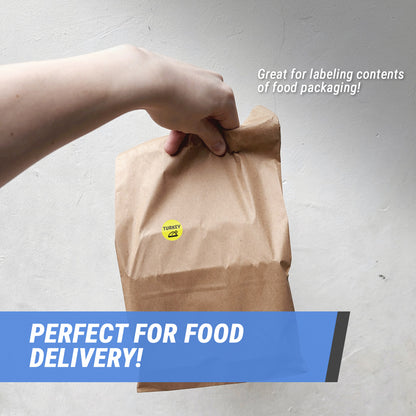 1 inch Turkey Food Label Roll (Yellow)