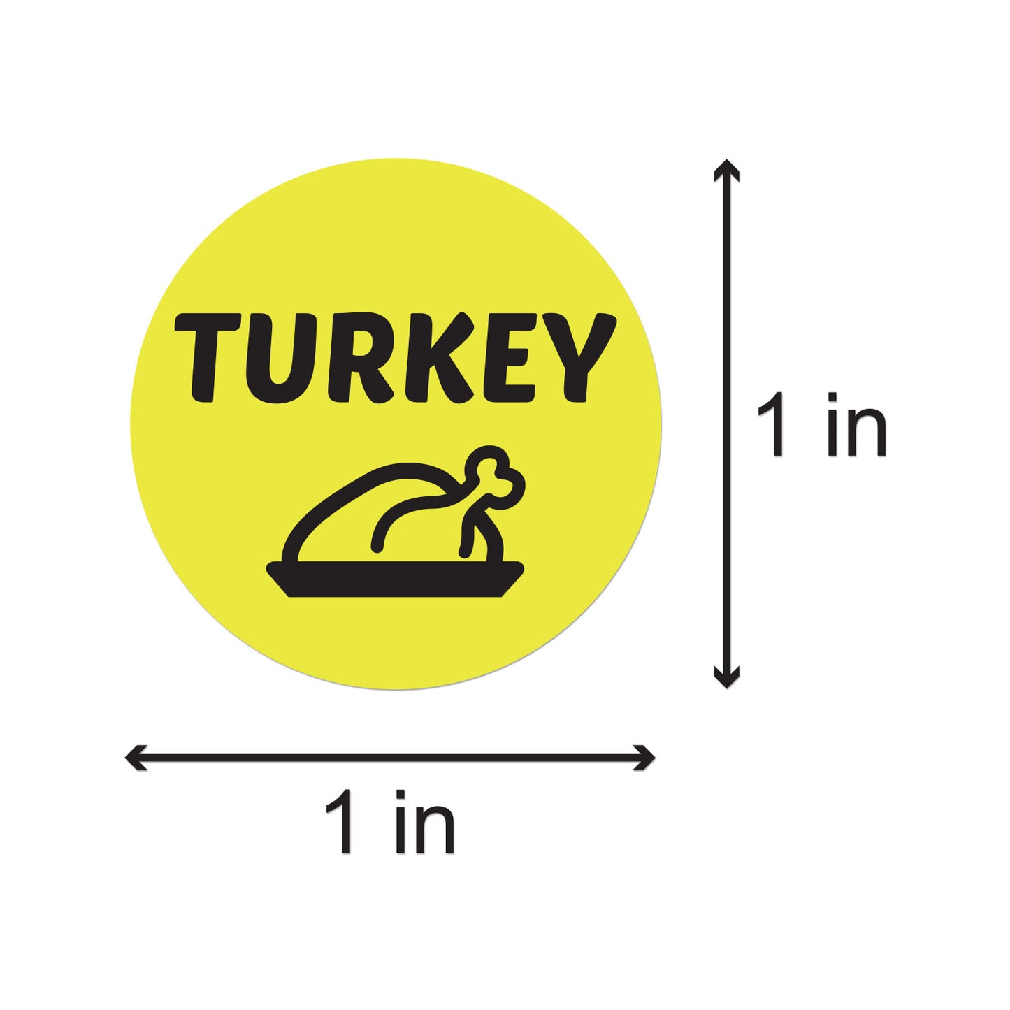 1 inch Turkey Food Label Roll (Yellow)