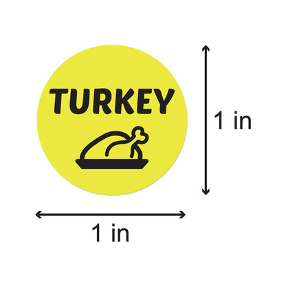 1 inch Turkey Food Label Roll (Yellow)